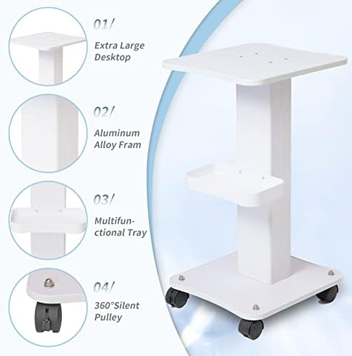 Salon Spa Trolley, Esthetician Cart with Wheels, Beauty Rolling Trolley Stand Instrument, Tray Rolling Cart with Storage Tray - Image 3