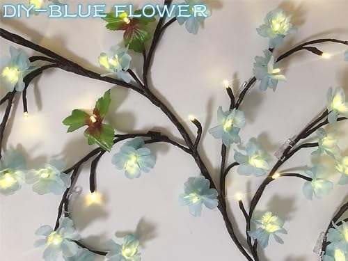Willow Vine Branch Lights 6FT with Functional Remote, USB Powered DIY Flower Decorations Vines for Room Decor, Artificial Plants Tree Branches for Bedroom Wall Living Room Decor (DIY-PINK FLOWER) - Image 3