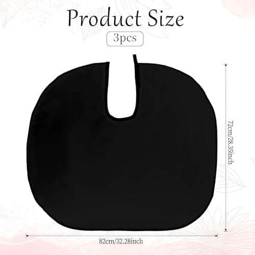 Lusofie 3 Pack Short Barber Cape, Salon Apron Hair Cutting Waterproof Black - Image 3