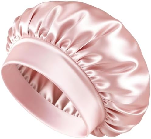 BONNET QUEEN Silk Bonnet for Sleeping Women Satin Bonnet Hair Wrap with Elastic Wide Band Sleep Cap for Curly Hair Night Cap by BonnetQueen