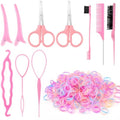 1500 Mini Hair Elastics with 10 Tools, Macaron Colors by BESARME