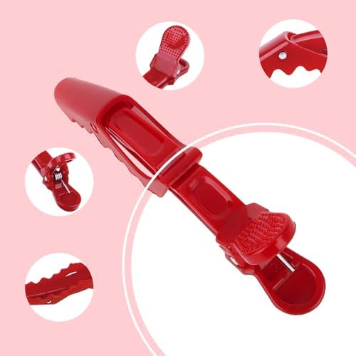 Ondder 24 Pcs Red Large Alligator Hair Clips for Styling Sectioning, Pro Salon Clips for Hair Coloring Cutting, Hair Styling Accessories for Women - Image 4