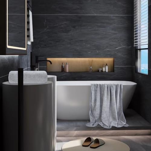 Extra Large Bath Towel Set of 2 (35"x70"),Oversized Bath Sheet Super Soft Highly Absorbent Jumbo Bathroom Towel Set Microfibers Quick Dry Shower Towel for Hotel,Bathroom,Guest,Spa,Gym (2PCS Grey) - Image 7