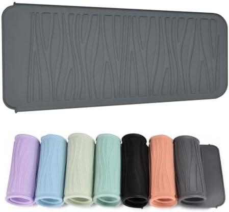 Silicone Heat Resistant Mat for Hair Iron, 11 x 5 inch, Grey, 1 Pack by EIOKIT