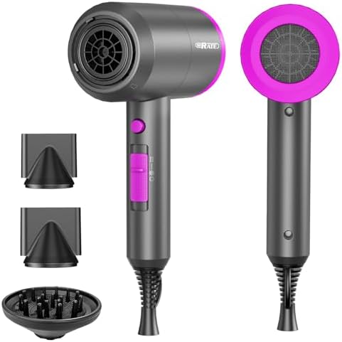 SHRATE Professional Ionic Hair Dryer with Diffuser & Nozzle | Low Noise by SHRATE