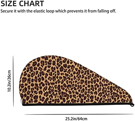 Leopard Hair Towel Wrap Microfiber Fast Drying Hair Turban with Buttons for Women Men Drying Curly, Long & Thick Hair - Image 4