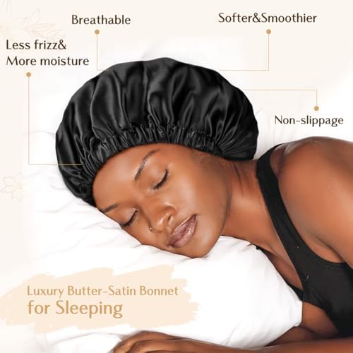 YANIBEST Adjustable Satin Bonnet to Reduce Frizz, Silk Feeling Hair Wrap - Image 2
