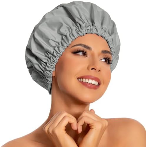 Edoneery Shower Caps for Women Reusable Waterproof, Shower Hair Cap by Edoneery