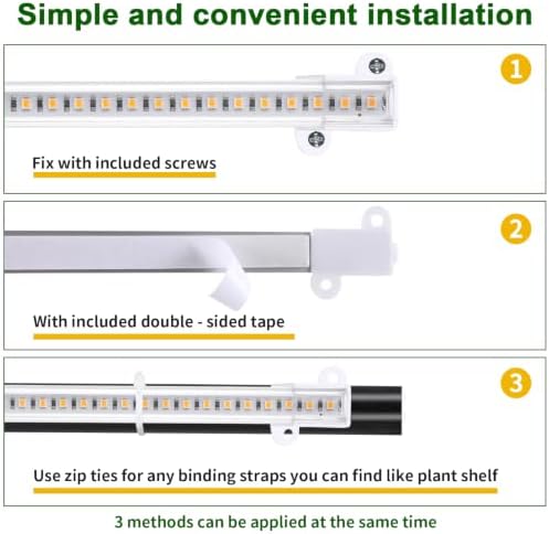 3 Head 9.4'' LED Grow Light Strips, 3000K Full Spectrum for Indoor Plants Plant Light with 3/9/12H Timer & 10 Dimmable Levels, Grow Lamp for Succulents, Seedlings,Hydroponics & Greenhouse - Image 5