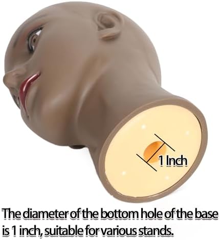 Bald Female Mannequin Head Makeup Training Head Wig Head Professional Cosmetology for Wig Making and Display Hat Helmet Glasses Display Head Model with Free Clamp Stand - Image 7