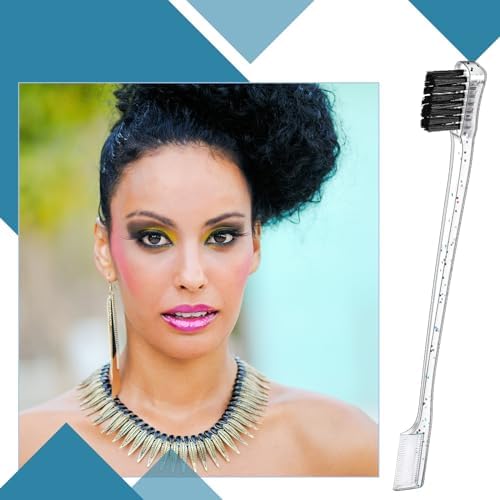 Geiserailie 3 Pcs Slick Back Hair Brush Set Bristle Brush, Clear Red - Image 5