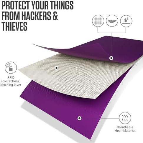 VENTURE 4TH Travel Money Belt, RFID Blocking Passport Holder - Sleek Purple - Image 5