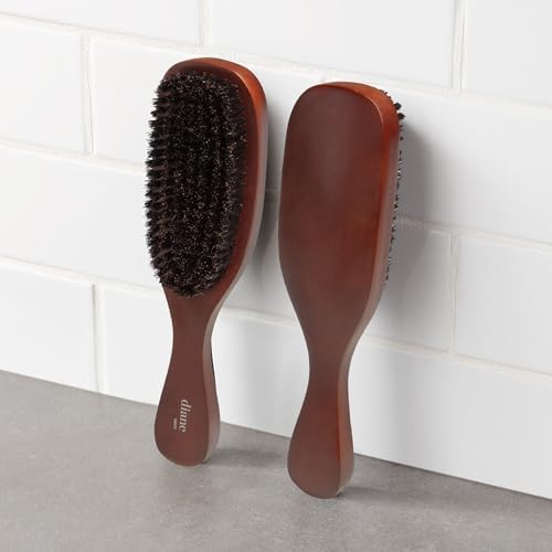 Diane Reinforced Boar Bristle Curved Wave Brush for Men and Barbers – Medium Bristles for Thick and Curly Hair – Use for Detangling, Smoothing, Wave Styles, Restore Shine and Texture - Image 3