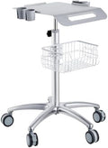 VEVOR Medical Trolley with Wheels - Height Adjustable Gas Lift, Large Tabletop 19"×17", Stainless Steel Rolling Laptop Cart with Storage Basket,Mobile Metal Scanner Cart for Ultrasound/Dental/EKG/Lab​ by VEVOR