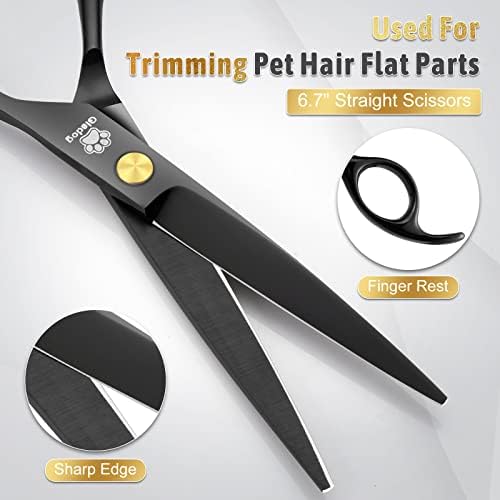 Dog Grooming Scissors Kit with Safety Round Tips, GLADOG Professional 5 in 1 Grooming Scissors for Dog - Image 3
