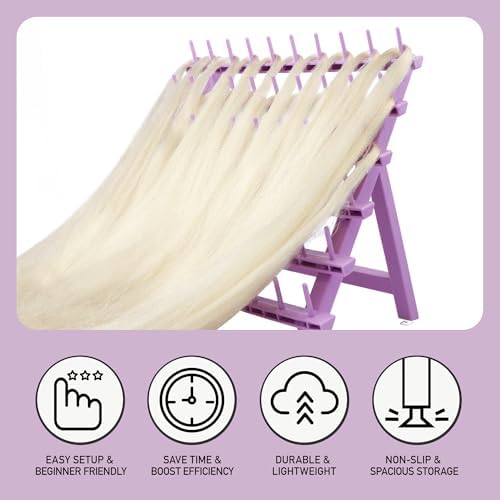 Laflare Braid Rack 60 Spools, PP Braiding Hair Stand, Thread Rack, Sewing Organizer, Quilting, Embroidery - Versatile Extension Holder (Purple) - Image 3