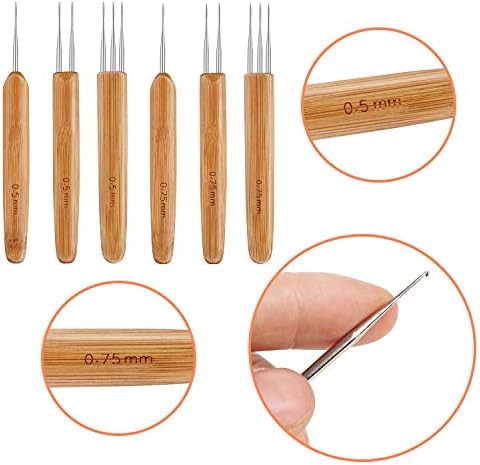 AUGSUN 8 Pcs Dreadlock Crochet Hook Tool, Braid Hair Dreadlocks Needle - Image 3