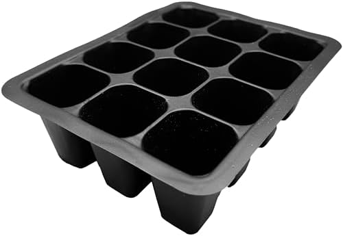 Plant Seed Starter Trays, 12 Cells per Tray, Plastic with Drainage Holes, Seedling Trays for Vegetables, Flowers, Succulents (9) by FreedomFarms