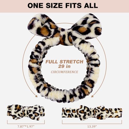 YOOVR 8pcs Spa Headband, Stocking Stuffers for Teen Girls Women (Leopard) - Image 2