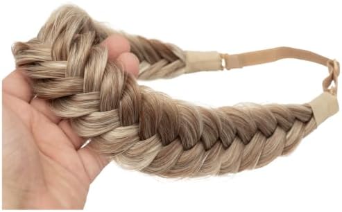 Synthetic Hair Braided Headband Classic Wide Strands Wedding Disorderly Fluffy Braids Wig Band Women Beauty Accessory - Image 6