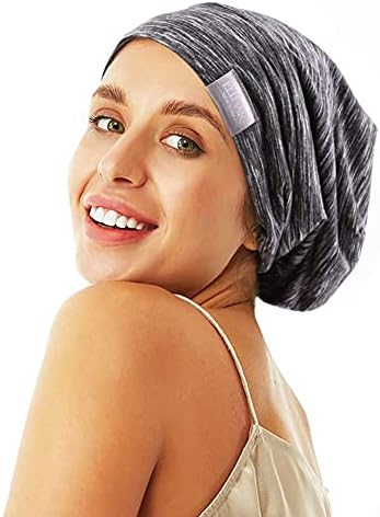 Beanie Sleep Hats Bonnet for Women Girls Curly Frizzy Hair Cover - Image 3
