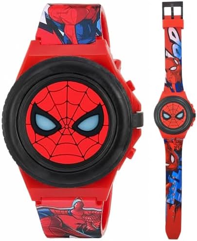 Marvel Spider-Man Kids Watches – Digital Display, Interactive Features, Adjustable Strap, Vibrant Spider-Man Graphics, Durable for Active Kids by Accutime