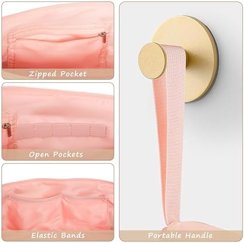 Gosect Hair Tool Travel Bag with Removable Heat Resistant Mat, Hot Hair Tools Travel Storage Pouch for Curling Iron, Flat Iron, Hot Hair Brush, Hair Dryer, Hair Styling Accessories(Pink) - Image 5