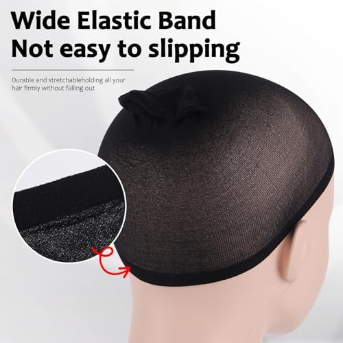 36Pcs Wig Caps, Nylon Wig Cap, Stretchy Stocking Wig Caps for Women (Black） - Image 5