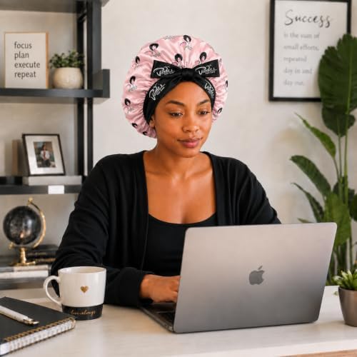 Venide's Reversible Satin Bonnet for Women - Adjustable Tie Strap Sleep Cap for Curly & Natural Hair - Image 5