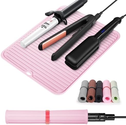 Large Heat Resistant Silicone Mat for Hair Styling Tools - Curling Irons, Flat Irons, and Hair Straighteners by Quccefods