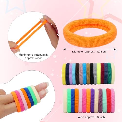 500pcs Baby Hair Ties, Toddler Hair Ties for Girls, Kids Seamless Elastic Hair Bands, 1 Inch No Metal Ponytail Holders, Soft Cotton Hair Accessories, 30 Assorted Colors, Durable & Pain-Free - Image 6