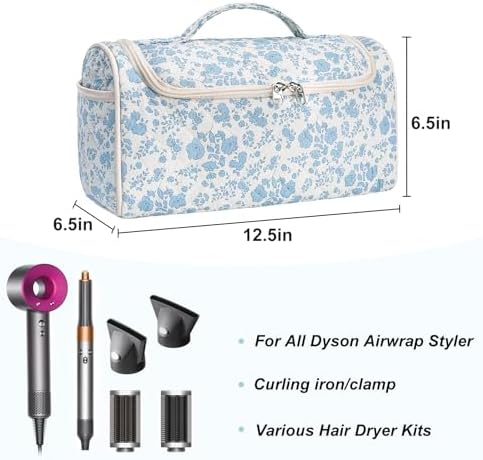 Quilted Hair Tools Travel Bag, Cute Portable Organizer Case with Hanging Hook, Compatible with Dyson Airwrap Styler,Hair Curler Accessories - Image 2