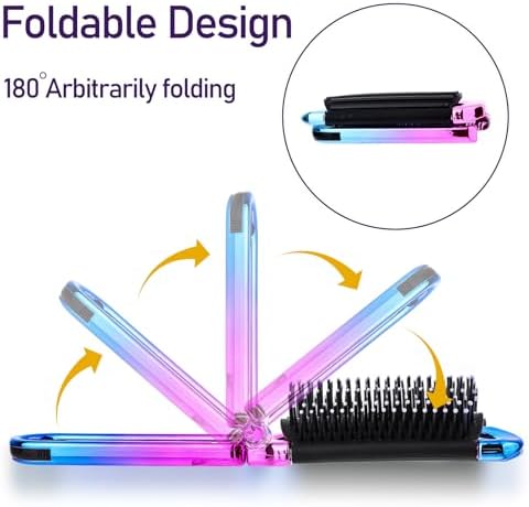 Small Travel Hair Brush for Women, Portable Folding Hairbrush - Image 2