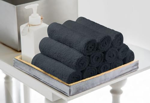 Avalon Towels Salon Towel - Grey Hand Towels Bulk Pack of 24 - 100% Cotton Absorbent Spa, Facial & Gym Towel for Working Out - 16x27 Inches (Not Bleach Proof) - Image 3