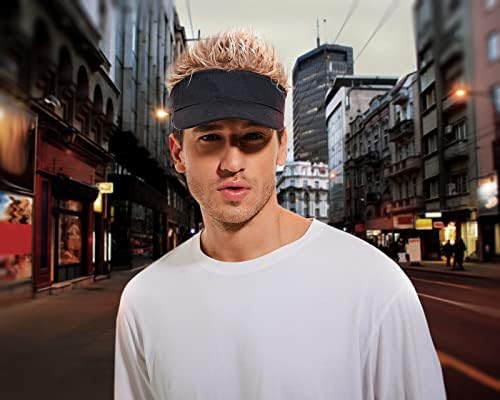 Funny Hats with Fake Hair Frosted Tips Wig Visor Cap for Men Women - Image 5