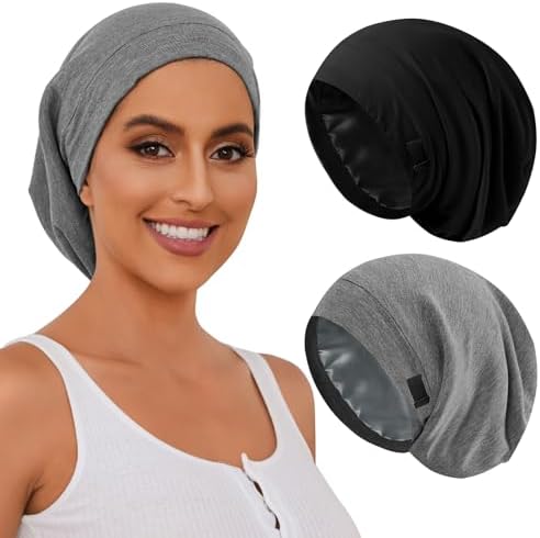 ZHENSILK Silk Bonnet for Sleeping Women, Adjustable Silky Satin Lined Sleep Cap, Silk Hair Wrap Slouch Beanie Hat by ZHENSILKFocusonhaircare