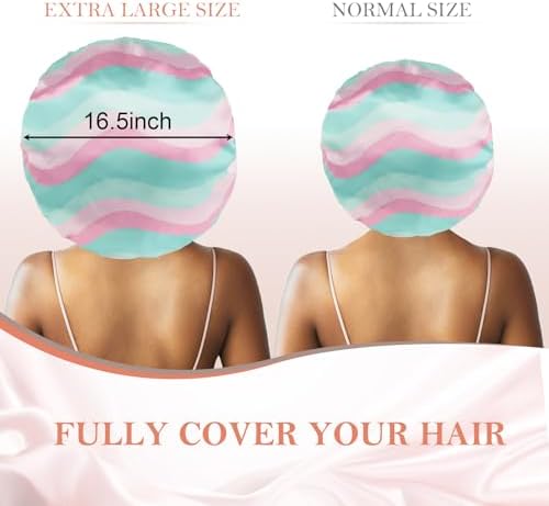 3Pcs Bonnets for Sleeping, Extra Satin Silk Bonnet for Sleeping Women with Tie Band for Curly Hair Jumbo Bonnet Braids - Image 2