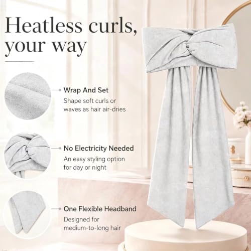 2-in-1 Heatless Curling Headband for Women & Flexible Curling Rods,Achieves Heatless Curls Overnight, No Heat Damage – Heatless Curlers with Flexible Fit – Great During Gym Sessions, Travel - Image 2