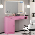 4ever2buy Pink Salon Stations for Hair Stylist, Wall Mount Barber Station by 4ever2buy