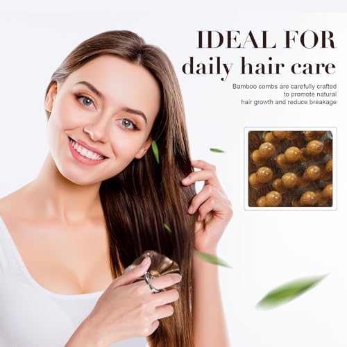 Wooden Scalp Massage Comb, Bamboo Scalp Massager for Hair Growth Routine - Image 3