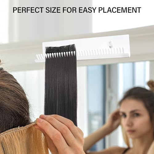 Hair Extension Holder Braiding Hair Rack Hair Extension Hanger Hair Holder Weft Holder w/2 Suction Cups Designed to Securely Hold Extra Wide Wefts While You Wash, Color, Style & Store - Image 6