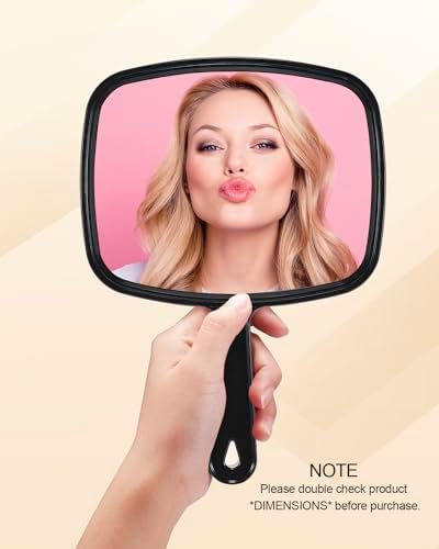 Gladmart 10.3" L x 7.4" W Hand Mirror with Handle, Black - Image 3