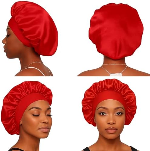 Satin Bonnet – Sleep Bonnet for Women and Men Curly Hair, Braids, and Natural Hairstyles (1pck) - Image 5