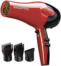 RED by Kiss Tourmaline Ceramic 2200W PRO - Professional Hair Dryer with Extra Combs, Frizz-Free Hair, Six Heat Settings Blow Dryer by REDbyKISS