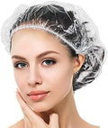 Auban 30PCS Disposable Shower Caps, Plastic Clear Hair Cap Large Thick Waterproof Bath Caps for Women, Hotel Travel Essentials Accessories Deep Conditioning Hair Care Cleaning Supplies(17.3") by Auban