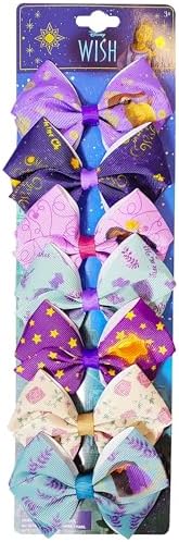 Disney Wish Kids Hair Bows - Hair Accessories Set - 7 Pcs 4 Inch Bow Bundle - Hair Bows for Girls - Different print on each clip - Alligator Clip - Ages 3+ - Image 7