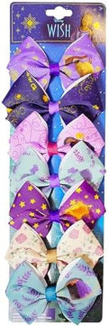 Disney Wish Kids Hair Bows - Hair Accessories Set - 7 Pcs 4 Inch Bow Bundle - Hair Bows for Girls - Different print on each clip - Alligator Clip - Ages 3+ by LUVHERKIDS