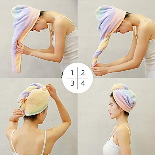 Microfiber Hair Drying Wrap Towel for Women Turban Fast Dry Multicolored - Image 7