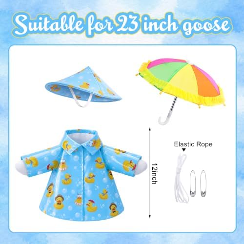 3 Pcs Raincoat Porch Goose Outfits, 23" Lawn Goose Statue Costume Cloth - Image 2