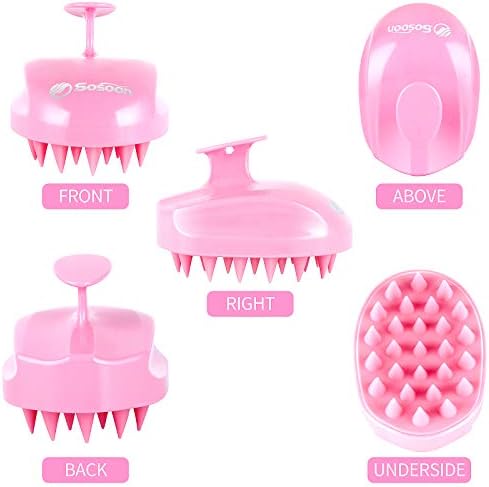 Scalp Massager Shampoo Brush, Hair Scalp Scrubber Shower Hair Brush Head Massager for Stress Relax Hair Growth, Dandruff Brush Scalp Exfoliator for Women Men Kids Pets, Pink - Image 2